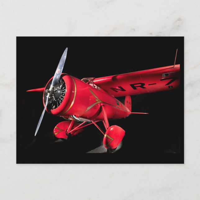 Lockheed Vega 5B, Amelia Earhart Postkarte (Vorderseite)
