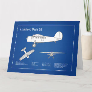 Lockheed Vega 5B - Flugzeugpläne ABD Dankeskarte