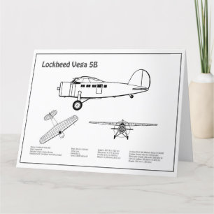 Lockheed Vega 5B - Flugzeugpläne BD Dankeskarte