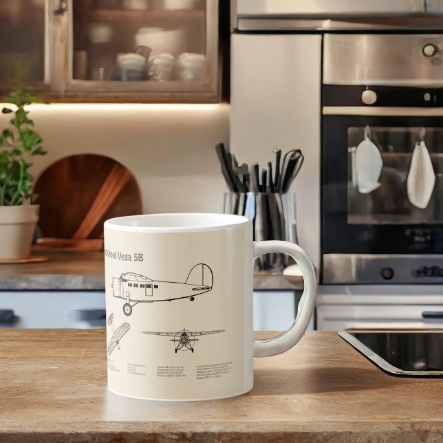Lockheed Vega 5B - Flugzeugpläne SD Kaffeetasse (Von Creator hochgeladen)