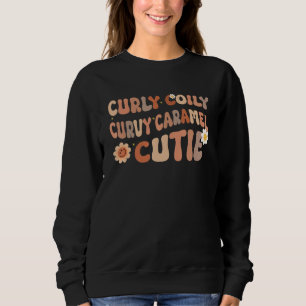 Lockige Lockige Kurvige Karamell-Schatz Afro Schwa Sweatshirt