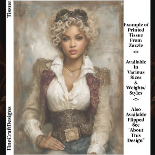 Lockige Steampunk-Frau, Korsett EB2R Decoupage Seidenpapier