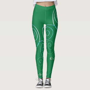 Lockiger Shamrock St. Patrick's Grüne Leggings
