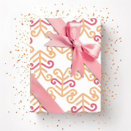 Lockiges Blatt in Rosa und Orange Geschenkpapier