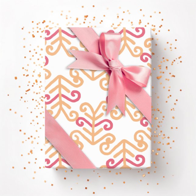Lockiges Blatt in Rosa und Orange Geschenkpapier (Von Creator hochgeladen)