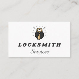 Lockout-Schlüsseldienst für Funklogos mit orangem  Visitenkarte