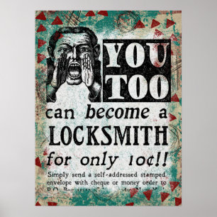 Locksmith - Funny Vintage Retro Poster