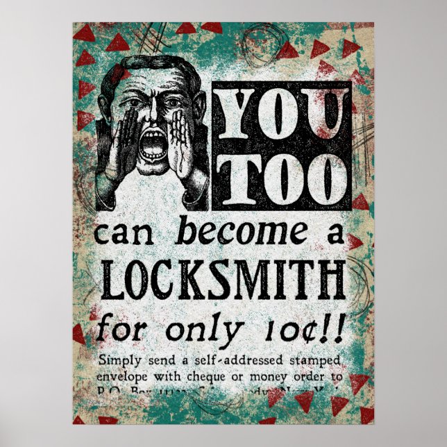 Locksmith - Funny Vintage Retro Poster (Vorne)