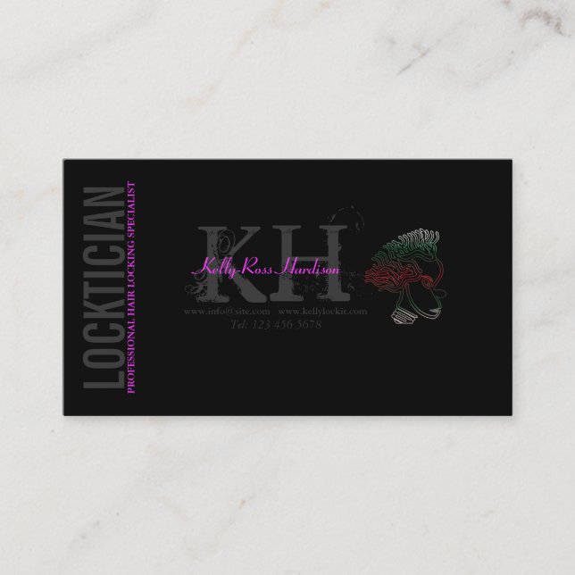Locktician Haar, das Spezialisten-Visitenkarte Visitenkarte (Vorderseite)