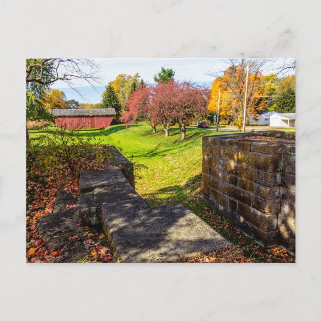 Lockville Canal Park im Herbst, Carroll, Ohio Postkarte (Vorderseite)