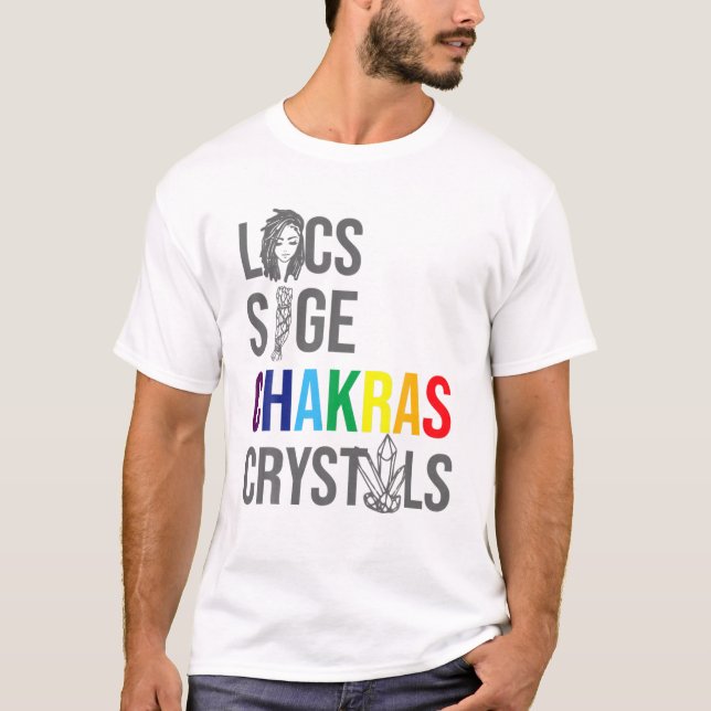 Locs Sage Chakras Crystals Black History Monat dan T-Shirt (Vorderseite)