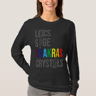Locs Sage Chakras Crystals Black History Monat dan T-Shirt