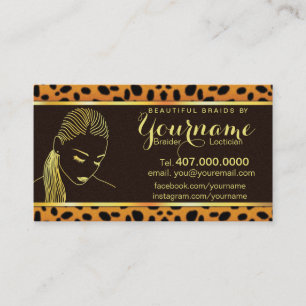 Loctician Hair Braider Salon Business Card Visitenkarte