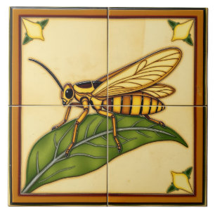 Locust - Kunsthandwerk Keramikfliese