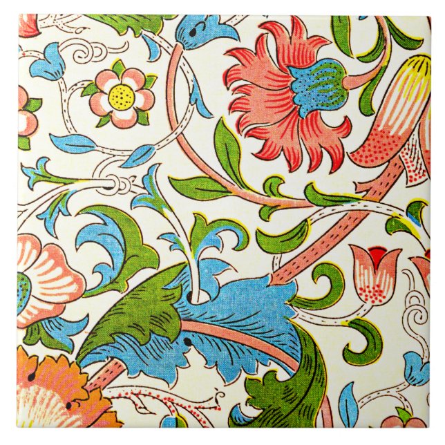 Lodden, ein William-Morris-Muster, Keramikfliese (Vorderseite)