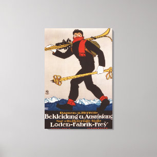 Loden Ski Kleidung Skiwerbung Poster Leinwanddruck