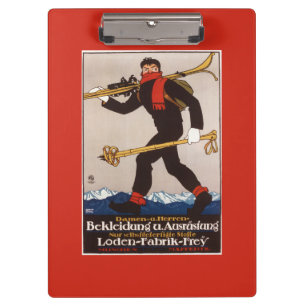 Loden-Ski-Kleidung Skiwerbungsplakat Klemmbrett