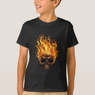 Lodernd-Schädel (Schwarzes) T-Shirt