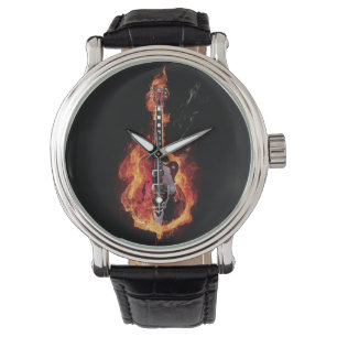 Lodernde Gitarre Armbanduhr