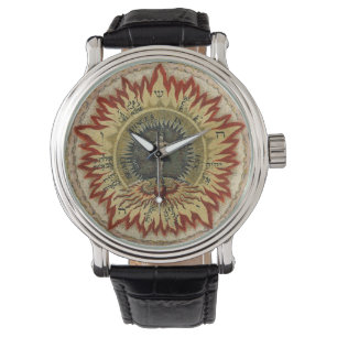 Lodernde kosmische Rose Armbanduhr