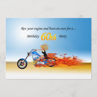 lodernde Motorrad-Party Einladung des 60.