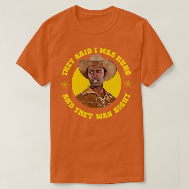 Lodernde Sättel Sheriff Bart Hung T-Shirt (Design vorne)