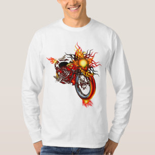 Lodernde Schädel-Chopper-Strickjacke T-Shirt