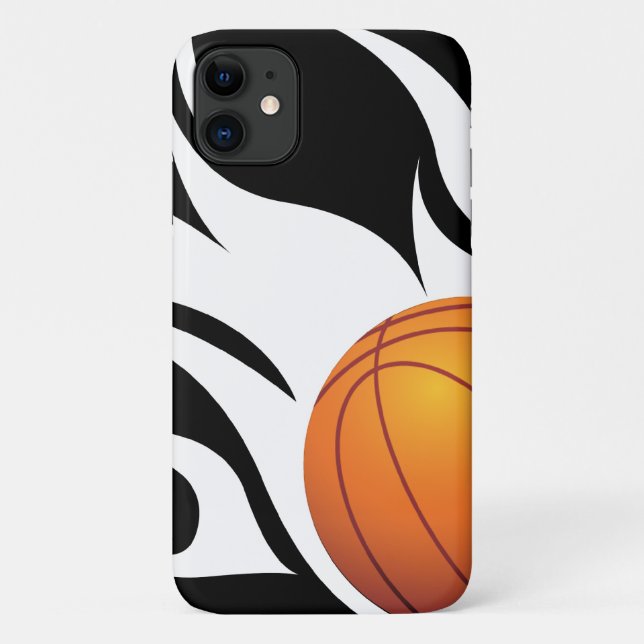 Lodernder Basketball Schwarzweiss Case-Mate iPhone Hülle (Rückseite)