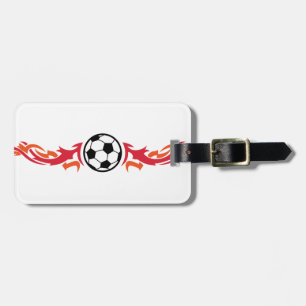 Lodernder Fußball Gepäckanhänger