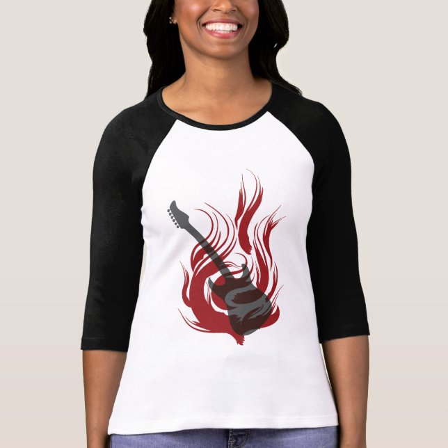 Lodernder Gitarren-T - Shirt (Vorderseite)