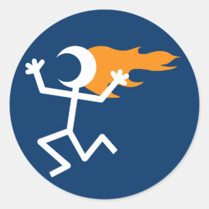 Lodernder Kopf Runder Aufkleber