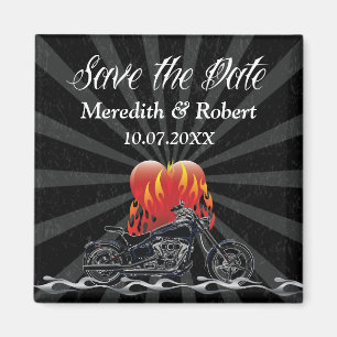 Lodernder Liebe-Radfahrer Save the Date Magnet