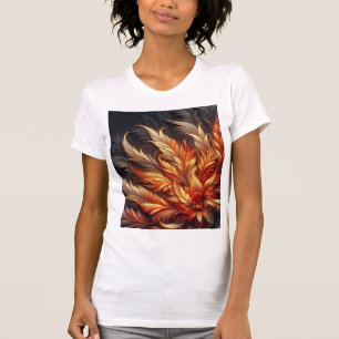 Lodernder Phönixblüten — Feurige Federblume T-Shirt