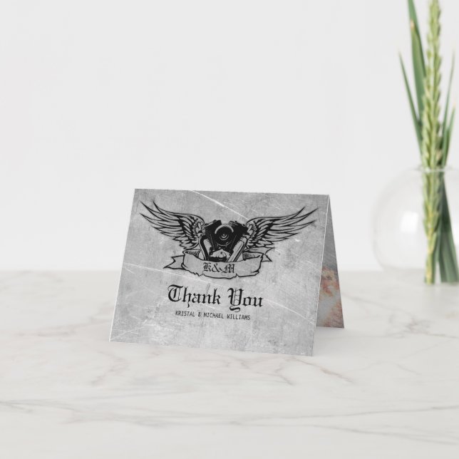 Lodernder Radfahrer danken Ihnen Dankeskarte (Vorderseite)