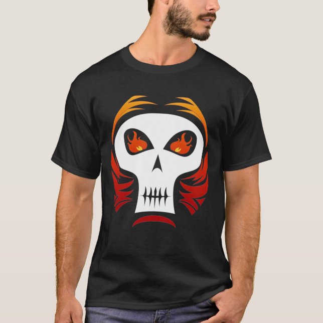 Lodernder Schädel-T - Shirt (Vorderseite)