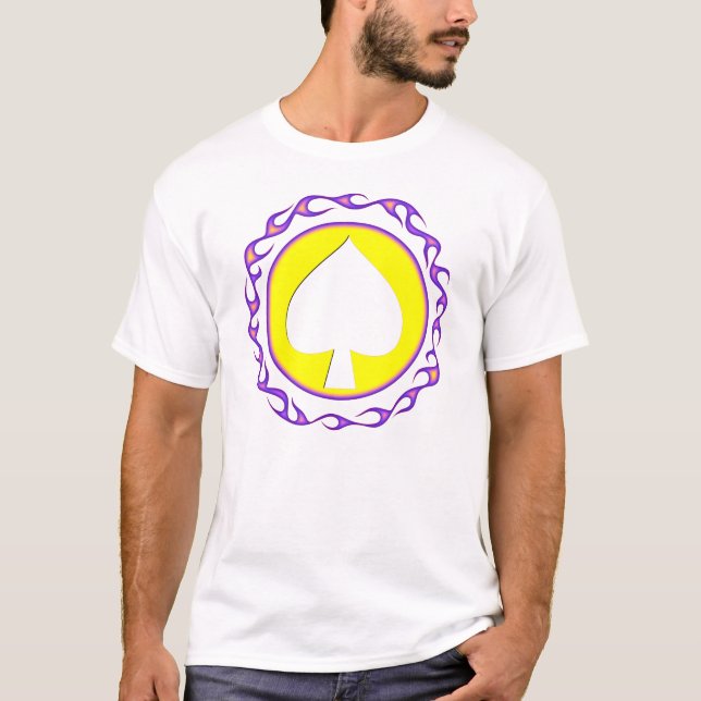Lodernder Spaten-Poker/Spieler-T - Shirt (Vorderseite)