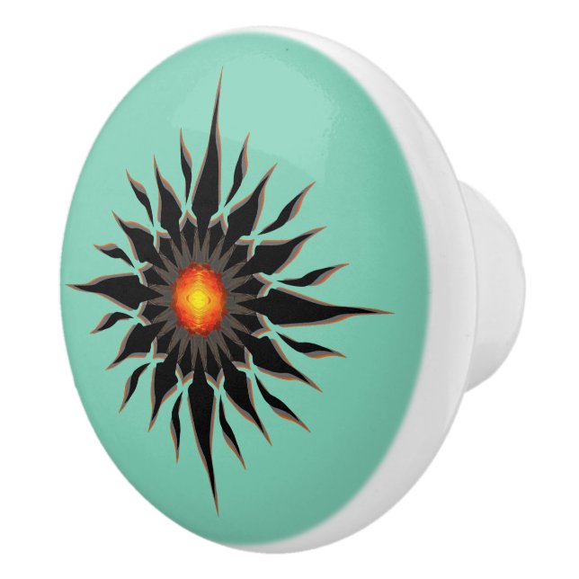 Lodernder Stammes- Sun Keramikknauf (Rechts)