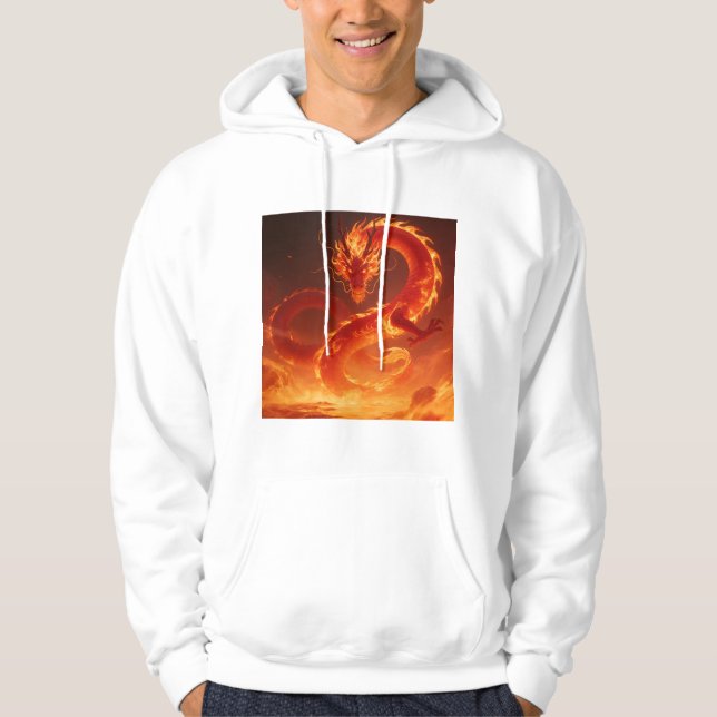 Loderndes Feuerdrache | Mythischer Flammendrache F Hoodie (Vorderseite)