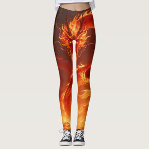 Loderndes Feuerdrache Mythischer Flammendrache F Leggings