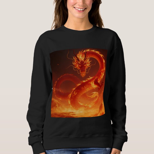Loderndes Feuerdrache | Mythischer Flammendrache F Sweatshirt (Vorderseite)