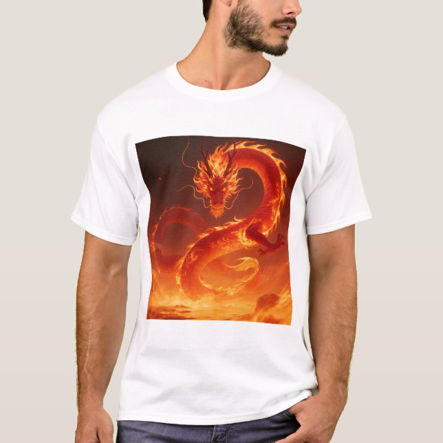 Loderndes Feuerdrache | Mythischer Flammendrache F T-Shirt (Vorderseite)