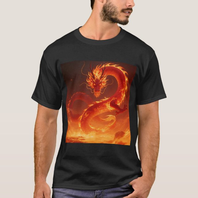 Loderndes Feuerdrache | Mythischer Flammendrache F T-Shirt (Vorderseite)