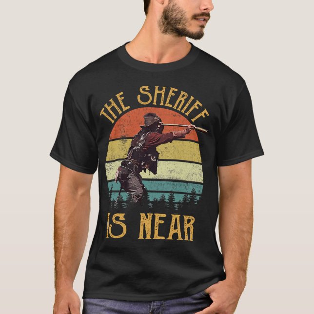 Loderndes Gestühl Der Sheriff ist in der Nähe Vint T-Shirt (Vorderseite)