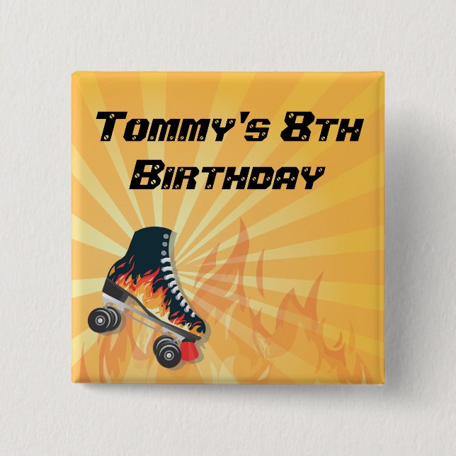 Loderndes Rollen-Skaten-Button Button (Vorderseite)