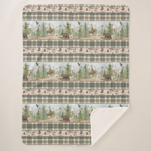 Lodge Bärenkariert Sherpadecke (Vorderseite)