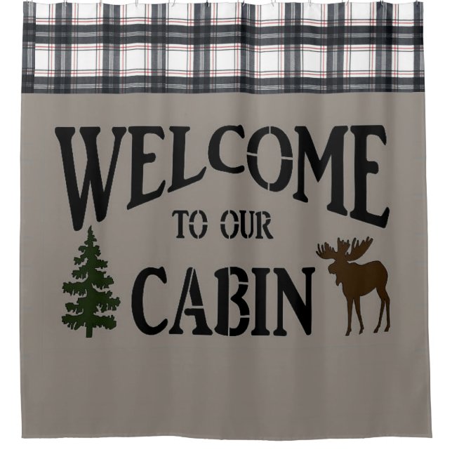 "Lodge/Cabin" SHOWER CURTAIN Duschvorhang (Vorderseite)