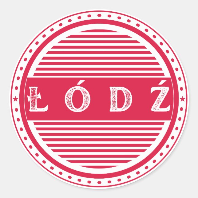 Lodz City Pride Emblem – Polish Identity Runder Aufkleber (Vorderseite)