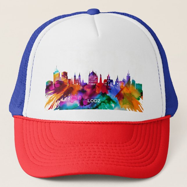 Lodz Skyline Truckerkappe (Vorderseite)