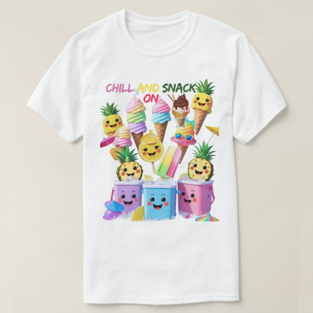 Löffel, Schluck, Lächeln – Sommer-Leckereien-T-Shi T-Shirt (Design vorne)