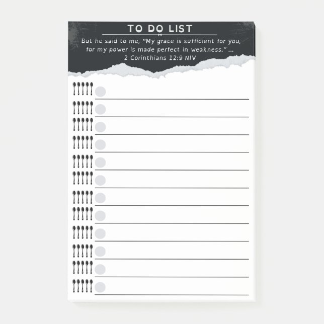 Löffel-To-Do-Liste Post-it Klebezettel (Vorderseite)